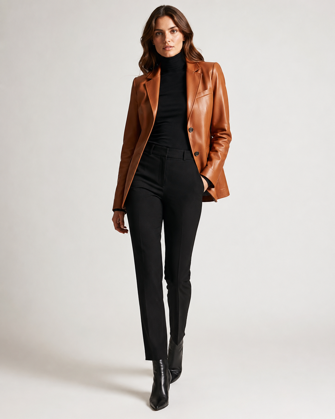 Women's Unstructured Leather Blazer