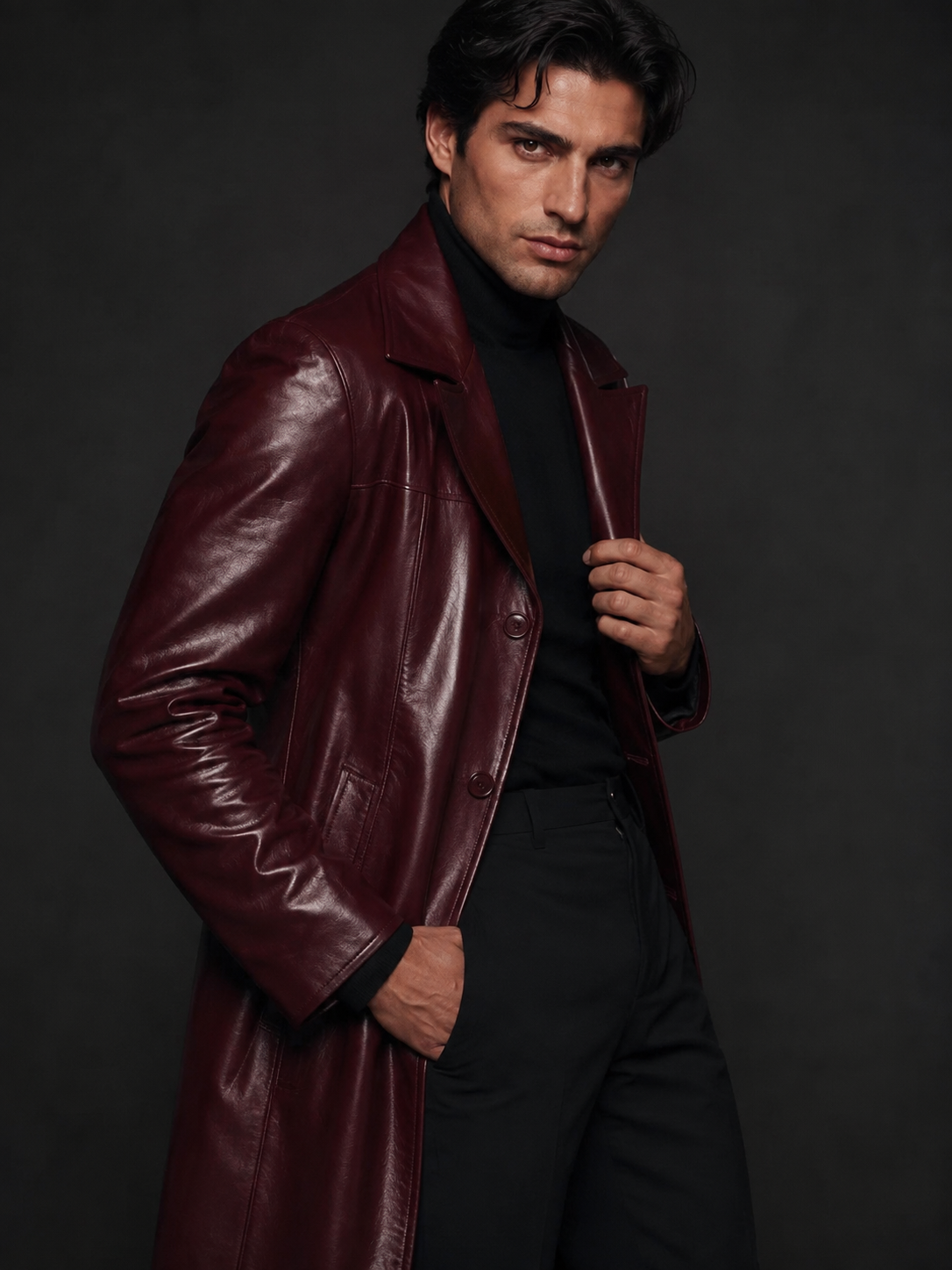 Men's Signature Nappa Leather Coat - Image 4